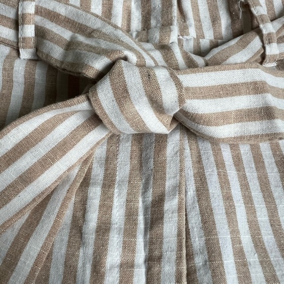 Love Tree Beige Striped High Waist Shorts - Picture 4 of 6